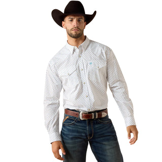 Ariat Men's Terence Classic Fit SnapShirt(White Geo Print) -10071722