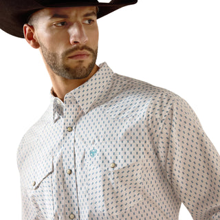 Ariat Men's Terence Classic Fit SnapShirt(White Geo Print) -10071722