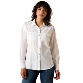 Women's Ariat White Western Long Sleeve VentTEK Shirt- 10071068