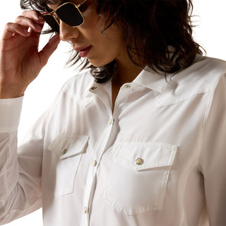 Women's Ariat White Western Long Sleeve VentTEK Shirt- 10071068