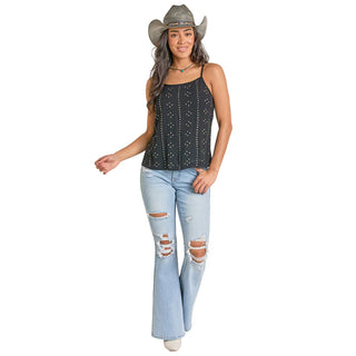 Women’s Studded Kami Tank Top(Black)- BW20T07794