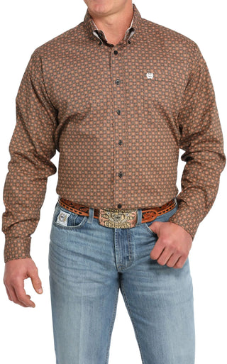 Cinch Men's Black Print Button Down Shirt-MTW1105833 BLK