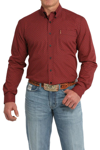 MEN'S CINCH BUTTON-DOWN WESTERN SHIRT- MTW1347118 RED