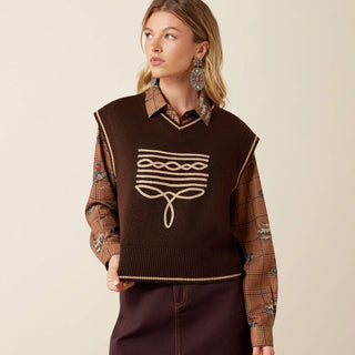 Ariat Women Wichita Sweater Vest(Coffee)10079634