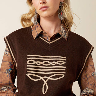 Ariat Women Wichita Sweater Vest(Coffee)10079634