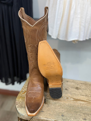 Circle G LD Honey Fligree Embroidery Snip Toe Boot (Honey) L8194