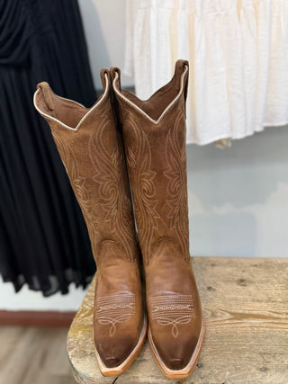 Circle G LD Honey Fligree Embroidery Snip Toe Boot (Honey) L8194