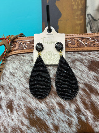 Women’s Beaded Earrings (Black) SKE-1252BK