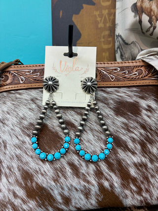 Women’s Turquoise Teardrop Earrings (Silver) 13-6981TQ