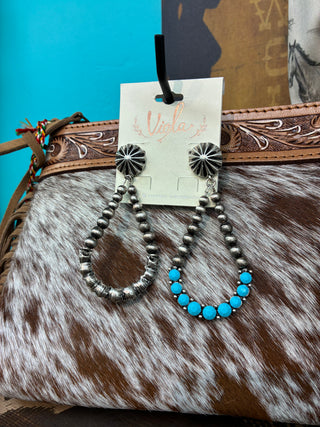 Women’s Turquoise Teardrop Earrings (Silver) 13-6981TQ