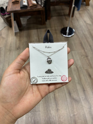 Women’s Cowboy Hat Necklace (Silver) BJN-01402RH