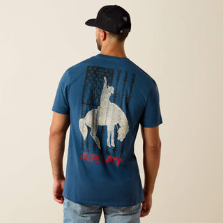 Ariat Flag Bronco Classic Fit T-Shirt (Blue) 10071192