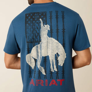 Ariat Flag Bronco Classic Fit T-Shirt (Blue) 10071192