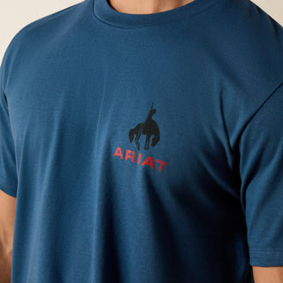 Ariat Flag Bronco Classic Fit T-Shirt (Blue) 10071192