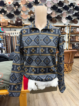Men's Cinch Aztec 1/4 Zip Sweater (Charcoal) MWK1558006