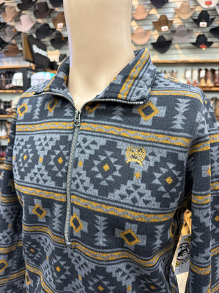 Men's Cinch Aztec 1/4 Zip Sweater (Charcoal) MWK1558006