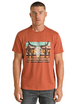 Rock&Roll Graphic Tee Shirt(RUST)-RRUT21R12G