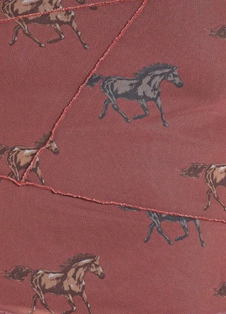 Rock&Roll Horse Print Mesh Shirt(Rust)-BW22T08090