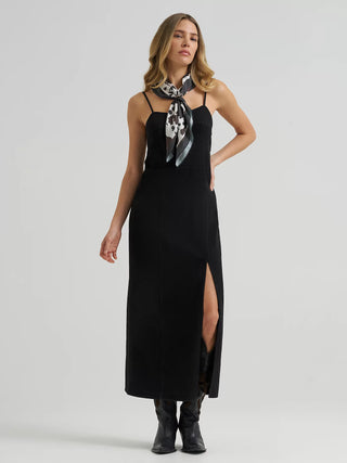Women’s Wrangler Denim Slit Maxi Dress (Black) 112385450