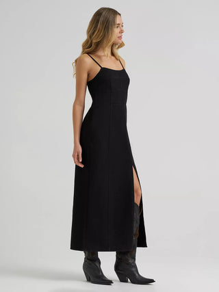 Women’s Wrangler Denim Slit Maxi Dress (Black) 112385450