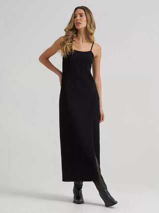 Women’s Wrangler Denim Slit Maxi Dress (Black) 112385450
