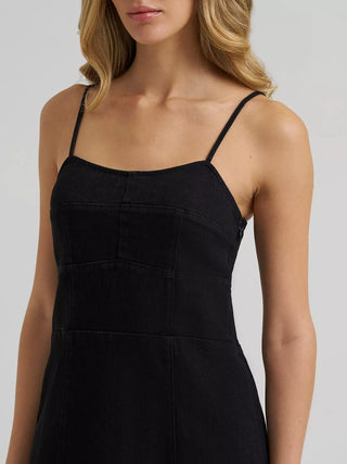 Women’s Wrangler Denim Slit Maxi Dress (Black) 112385450