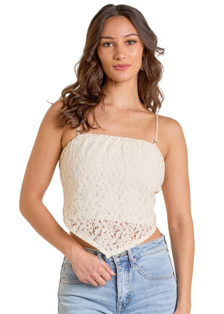 Rock&Roll Women’s Lace Bandana Top (Natural) BW20T06290