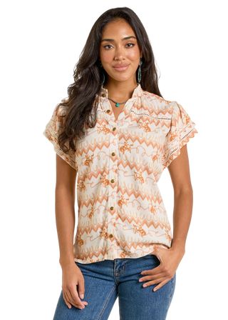 Panhandle Women’s Pearl Snap Top (Cream) LW51T06357