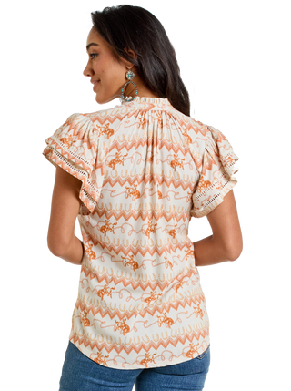 Panhandle Women’s Pearl Snap Top (Cream) LW51T06357