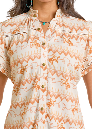 Panhandle Women’s Pearl Snap Top (Cream) LW51T06357