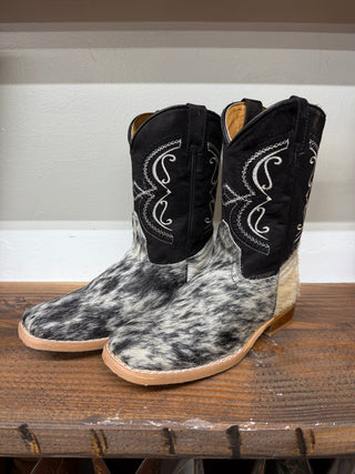 Kids Square Toe Cowhide Boots (Natural) 470340