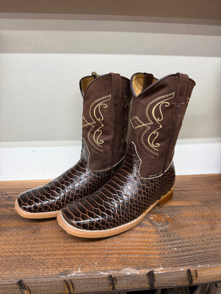 Kids Square Toe Imitation Python (Brown) 460338
