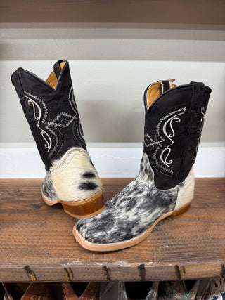 Kids Square Toe Cowhide Boots (Natural) 470340