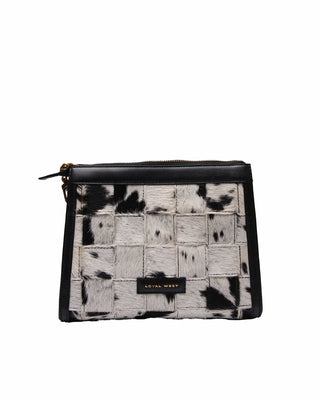LOYAL WEST SCRAPPY MEDIUM CHAIN BAG IN COWHIDE AND BLACK CALFSKIN LW-S25-301