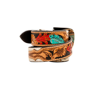 CUMMERBAND HAND-TOOLED CONCHO WOMEN'S BELT(S-6882)