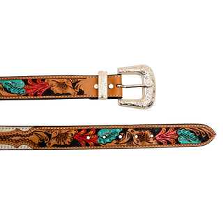 CUMMERBAND HAND-TOOLED CONCHO WOMEN'S BELT(S-6882)