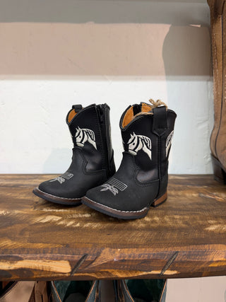 Toddler Square Toe Western Boot (Black) 410526