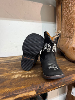 Toddler Square Toe Western Boot (Black) 410526