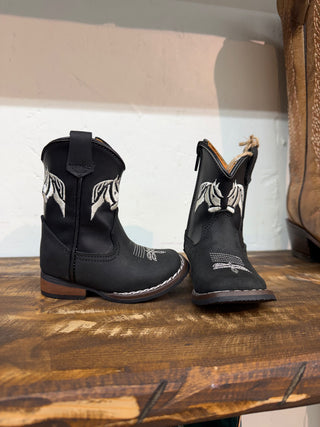 Toddler Square Toe Western Boot (Black) 410526