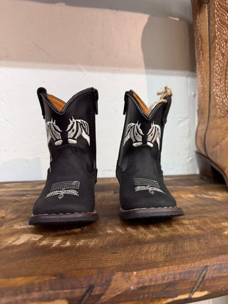 Toddler Square Toe Western Boot (Black) 410526