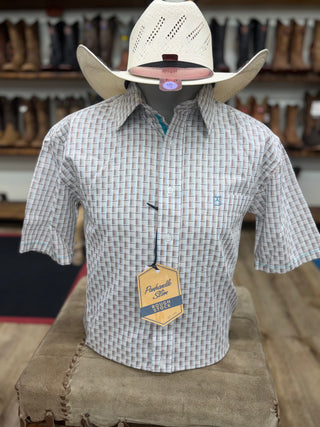 Panhandle Slim Men Short Sleeve 1 PKT Button Up(Multi Plaid)-RMB3S08940