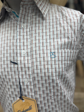 Panhandle Slim Men Short Sleeve 1 PKT Button Up(Multi Plaid)-RMB3S08940