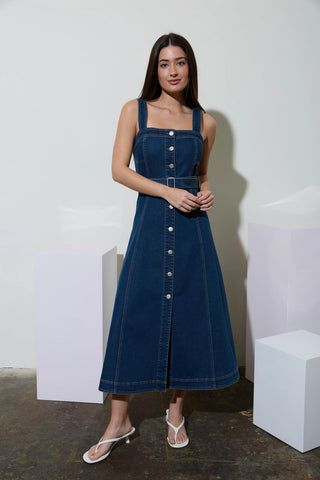 Women’s Western Button Down Dress (Denim) TW2226
