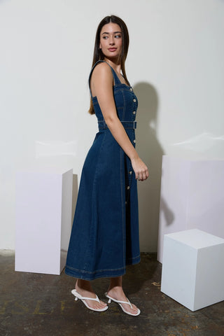 Women’s Western Button Down Dress (Denim) TW2226