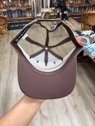 Ariat Men’s Oil Skin Embroidered Cap (Brown) 1515602