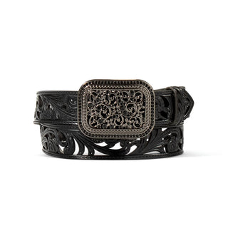 Ariat Women’s Floral Embroidery Leather Belt (Black) A1566701