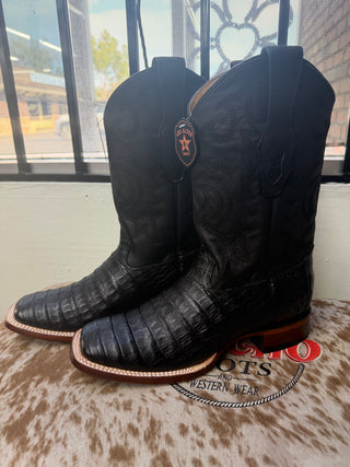 Los Altos Caiman Wide Square Toe Boot(Black)-8228205