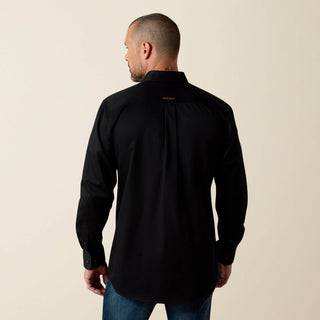 Ariat Men’s Solid Twill Fitted Button Down Shirt (Black) 10034229