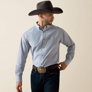 Ariat Men’s Dayne Mini Stripe Button Down (True Blue) 10023597
