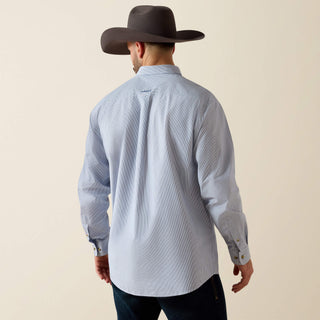 Ariat Men’s Dayne Mini Stripe Button Down (True Blue) 10023597
